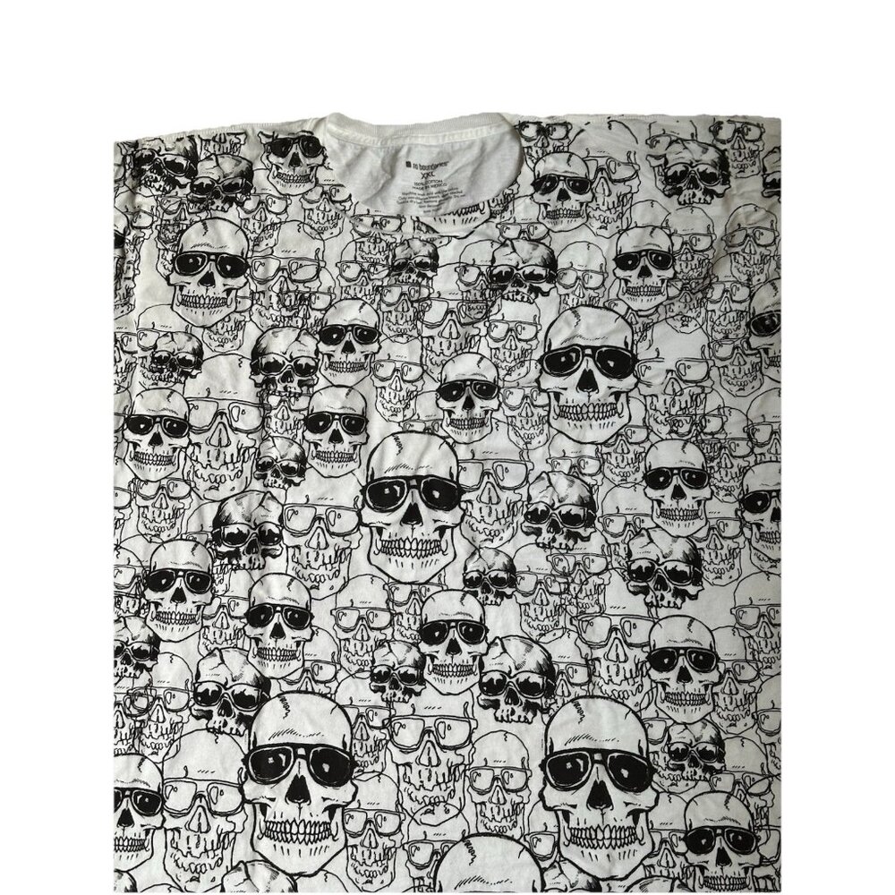 No Boundaries Short Sleeve Shirt Men's CXL All Over Skull Print Vtg Y2K NWOT